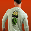 Load image into Gallery viewer, Beer'd Hopster Hooded Rashguard-Sage Green