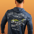 Load image into Gallery viewer, Bad to the Chrome Hooded Rashguard - Storm Blue Black