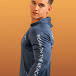 Load image into Gallery viewer, Bad to the Chrome Hooded Rashguard - Storm Blue Black
