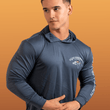 Load image into Gallery viewer, Bad to the Chrome Hooded Rashguard - Storm Blue Black