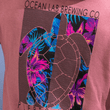 Load image into Gallery viewer, Flowers & Lines Turtle Terry Hoodie
