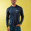 Load image into Gallery viewer, Mermaid Dive Hooded Rashguard - Storm Blue Black