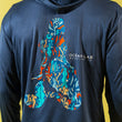 Load image into Gallery viewer, Mermaid Dive Hooded Rashguard - Storm Blue Black