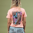 Load image into Gallery viewer, Flowers & Lines Turtle Short Sleeve T-Shirt - Dusty Coral