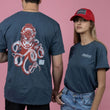 Load image into Gallery viewer, Diver Octopus Short Sleeve T-Shirt - Heather Blue