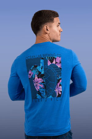 Flowers & Lines Turtle Long Sleeve - Heather Royal