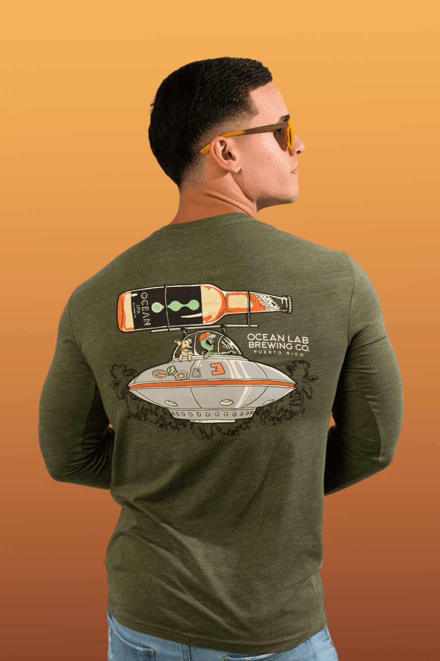 Alien IPA Abduction Tri-Blend Long Sleeve T-Shirt