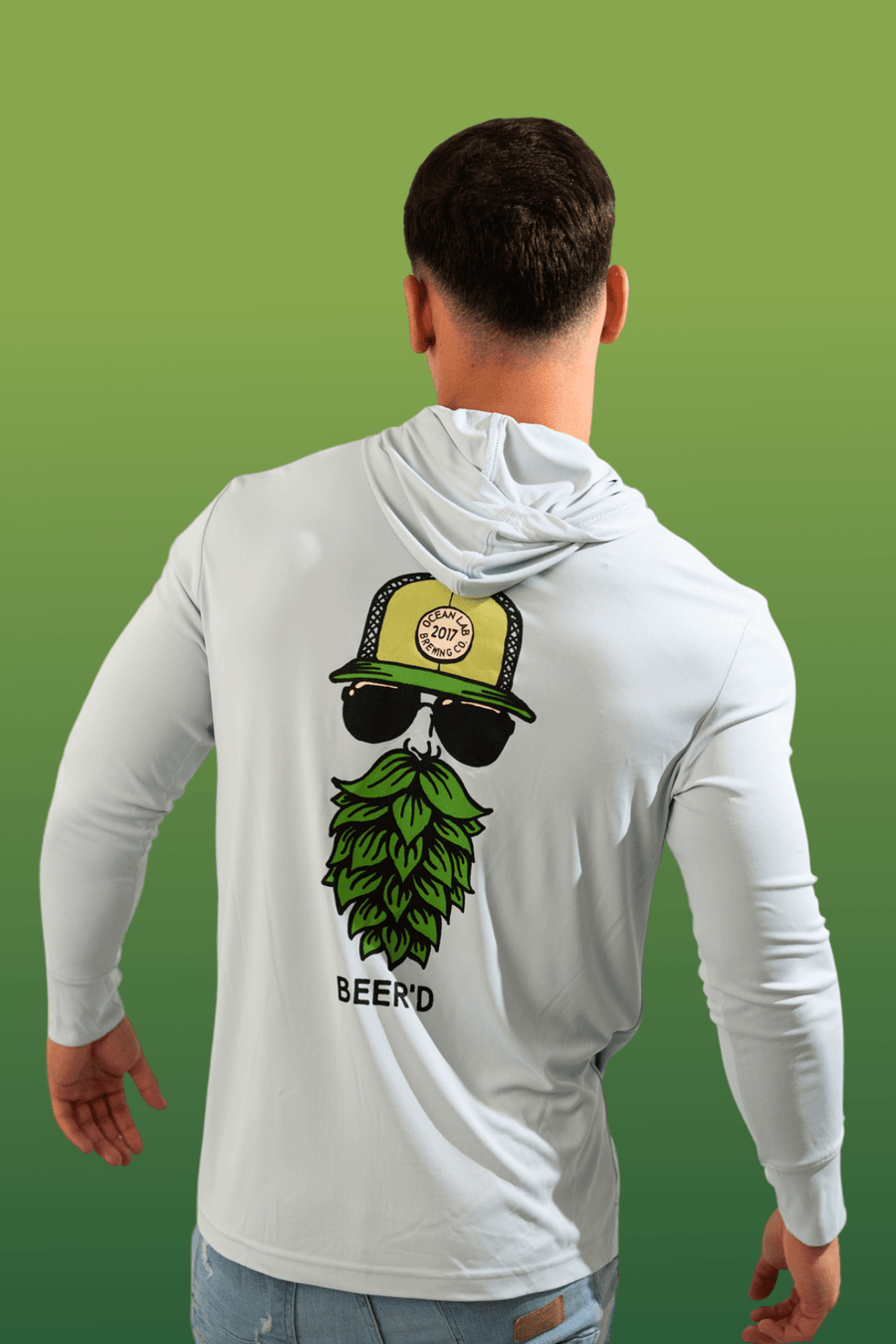 Beer'd Hopster Hooded Rashguard - Pearl Grey