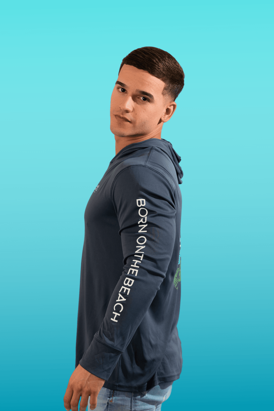 Motif Hooded Rashguard - Storm Blue Black