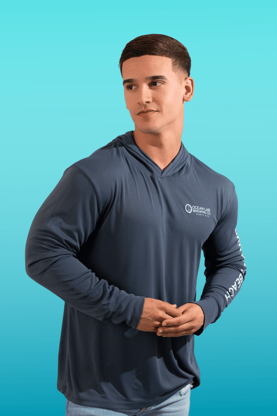 Motif Hooded Rashguard - Storm Blue Black