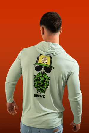Beer'd Hopster Hooded Rashguard-Sage Green