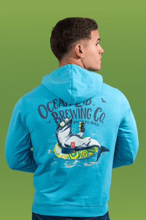 IPA Chilling Shark Hoodie - Island Blue