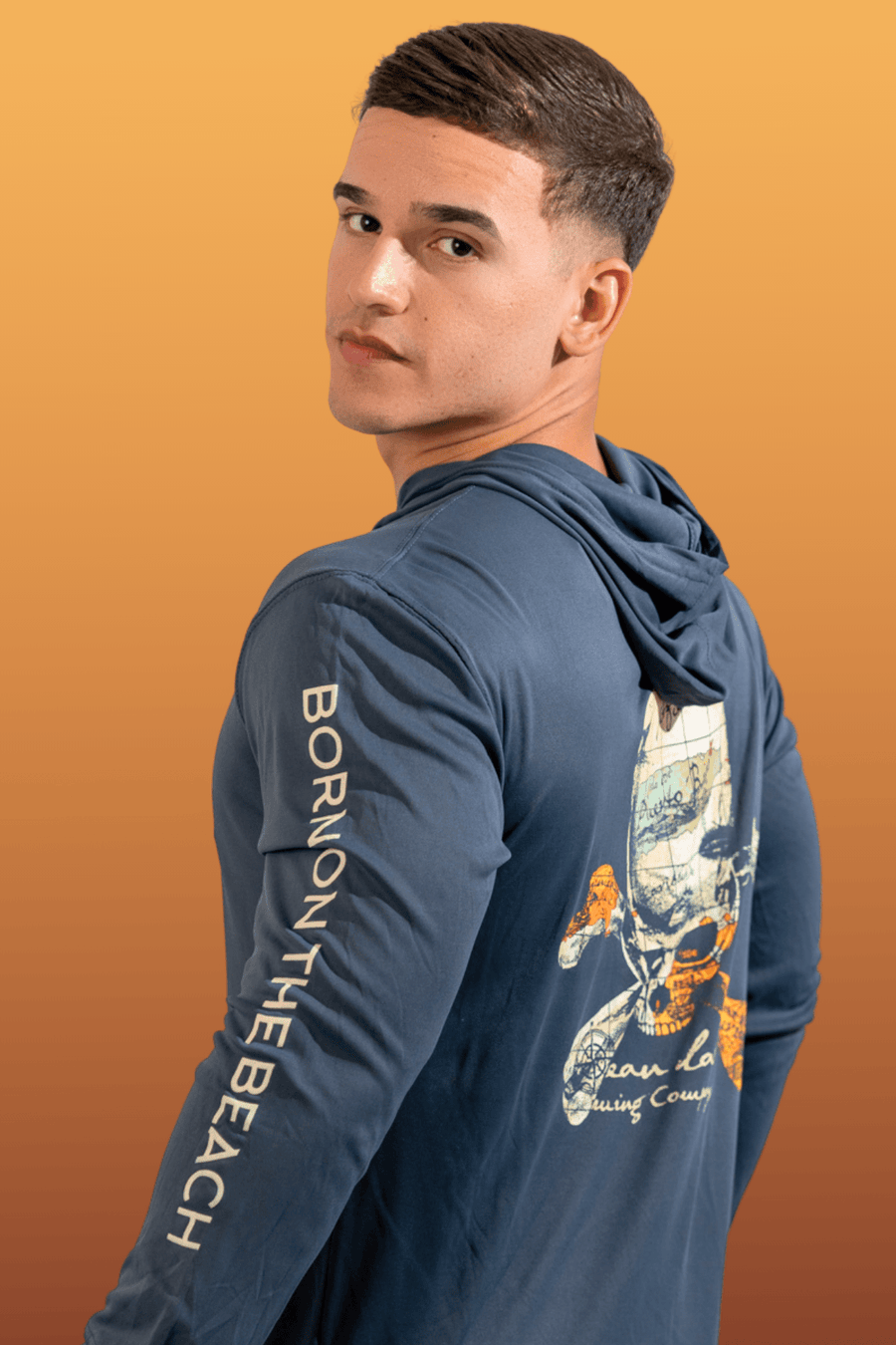 Pirate Paradise Hooded Rashguard - Storm Blue Black