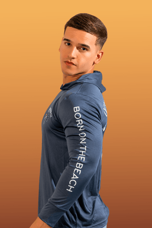 Bad to the Chrome Hooded Rashguard - Storm Blue Black