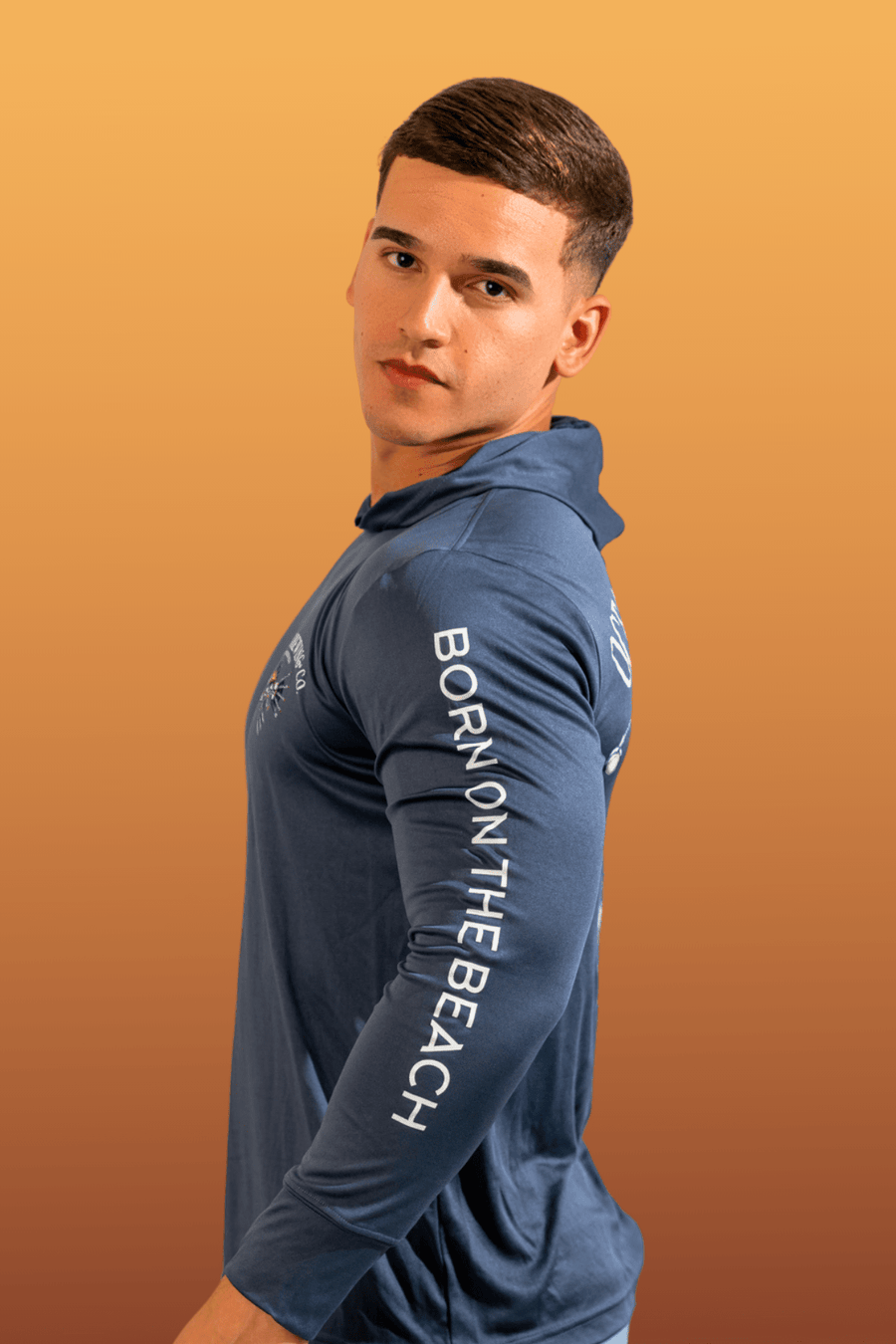 Bad to the Chrome Hooded Rashguard - Storm Blue Black