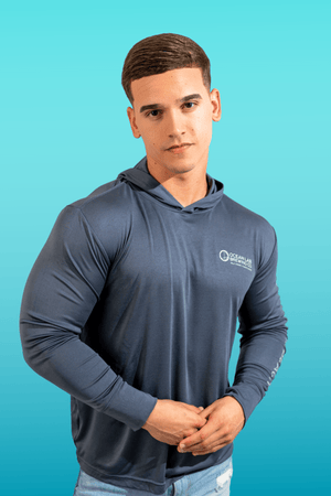 Helmet Hooded Rashguard - Storm Blue Black