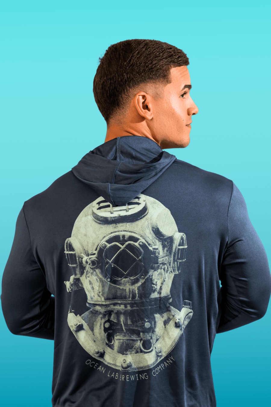 Helmet Hooded Rashguard - Storm Blue Black