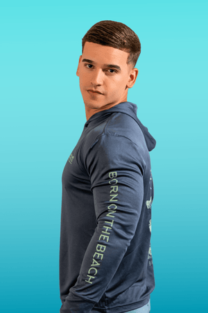 Helmet Hooded Rashguard - Storm Blue Black