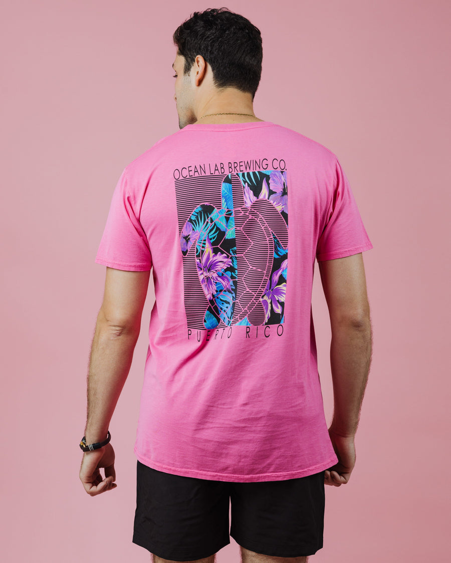 Flowers & Lines Turtle Short Sleeve T-Shirt