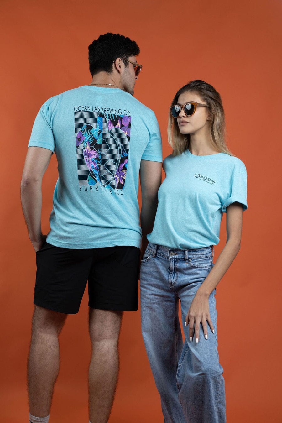 Flowers & Lines Turtle Short Sleeve T-Shirt