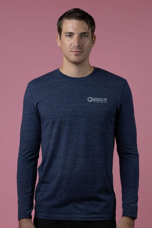 Surfing Rooster Long Sleeve T-Shirt - Heather Navy