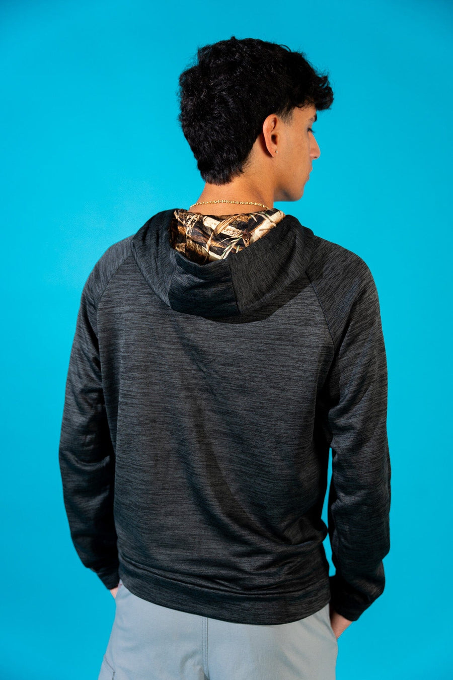 Zipper Hooded Sweatshirt - Heather Camo