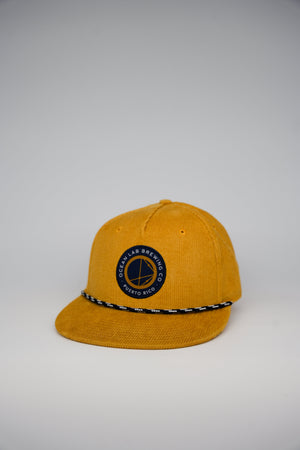 Corduroy Yellow Blue Logo Cap