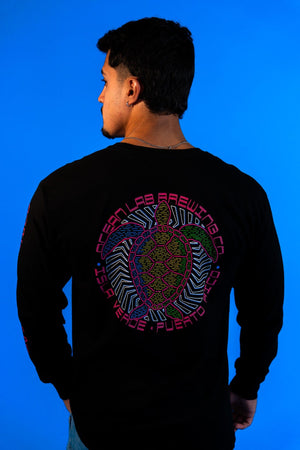 Retro Turtle Long Sleeve T-Shirt - Black