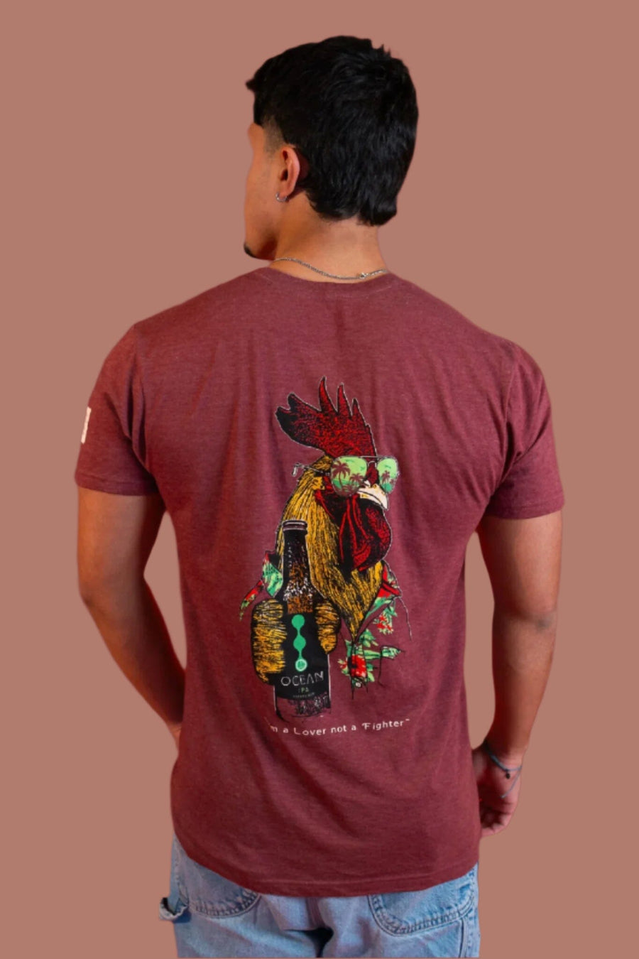 "I'm a Lover not a Fighter" Short Sleeve T-Shirt - Heather Burgundy
