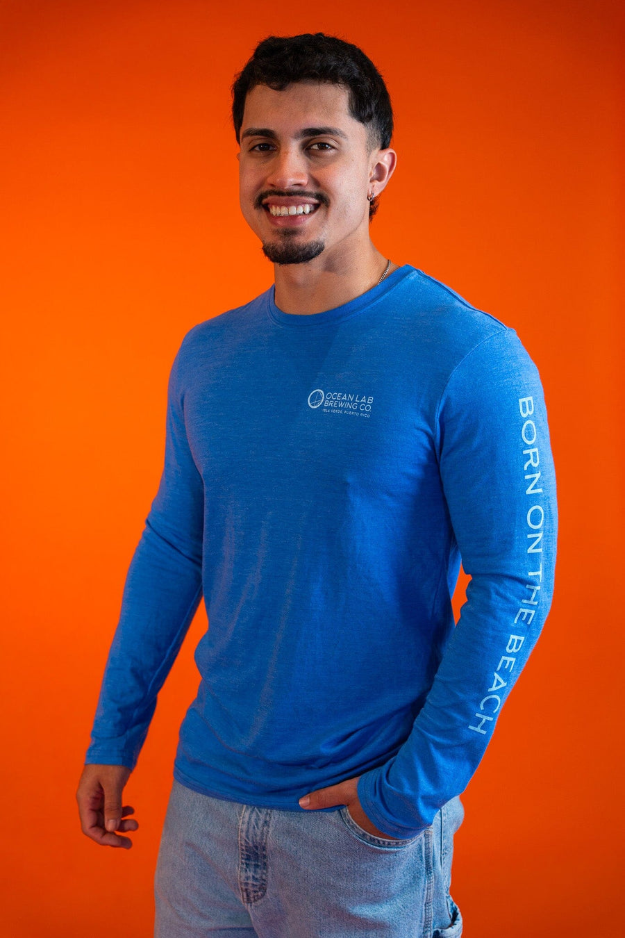 Surfing Rooster Long Sleeve T-Shirt - Heather Royal