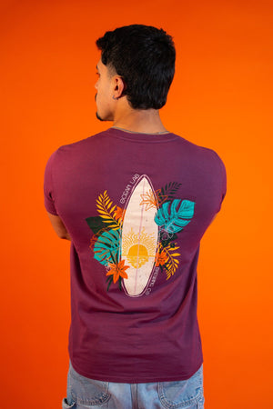 Tropical Surf Short Sleeve T-Shirt - Berry