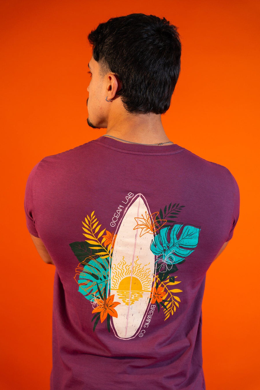 Tropical Surf Short Sleeve T-Shirt - Berry