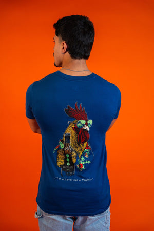 "I'm a Lover not a Fighter" Short Sleeve T-Shirt - Maritime Blue