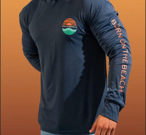 Ocean Sunset Rashguard - Storm Blue Black