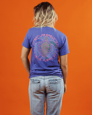 Retro Turtle Short Sleeve T-Shirt - Heather Purple