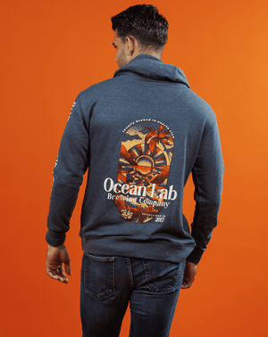 Amber Sunset Terry Hoodie - Heather Blue