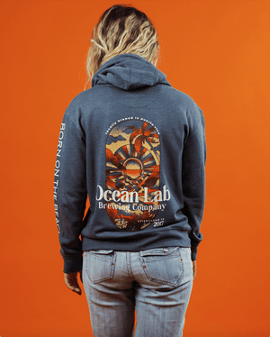 Amber Sunset Terry Hoodie - Heather Blue