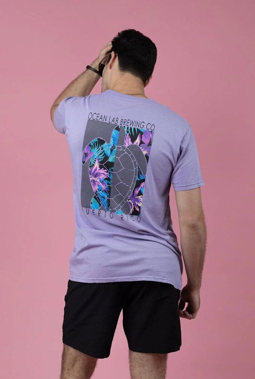 Flowers & Lines Turtle Short Sleeve T-Shirt