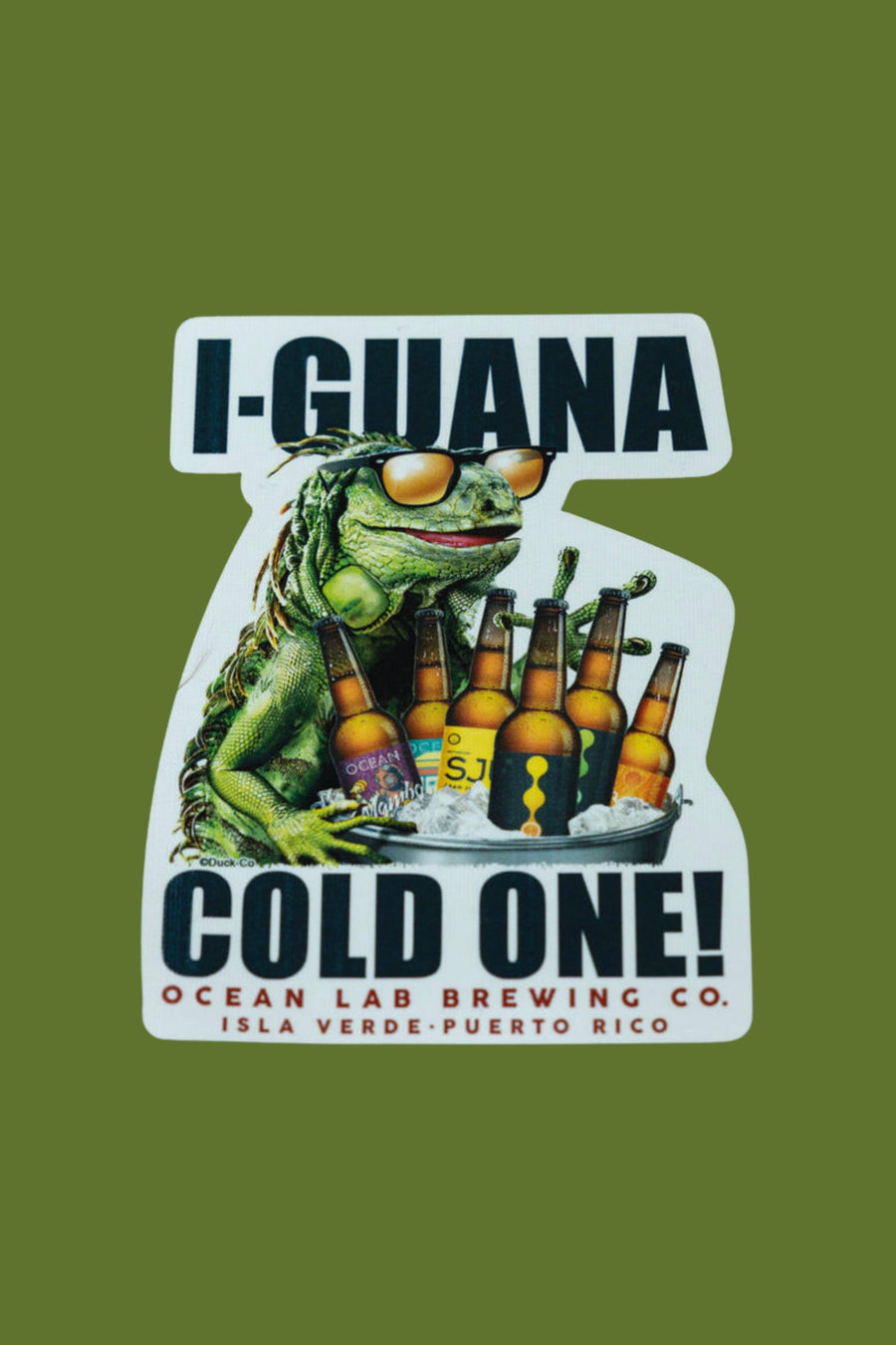 I-Guana Cold One Sticker