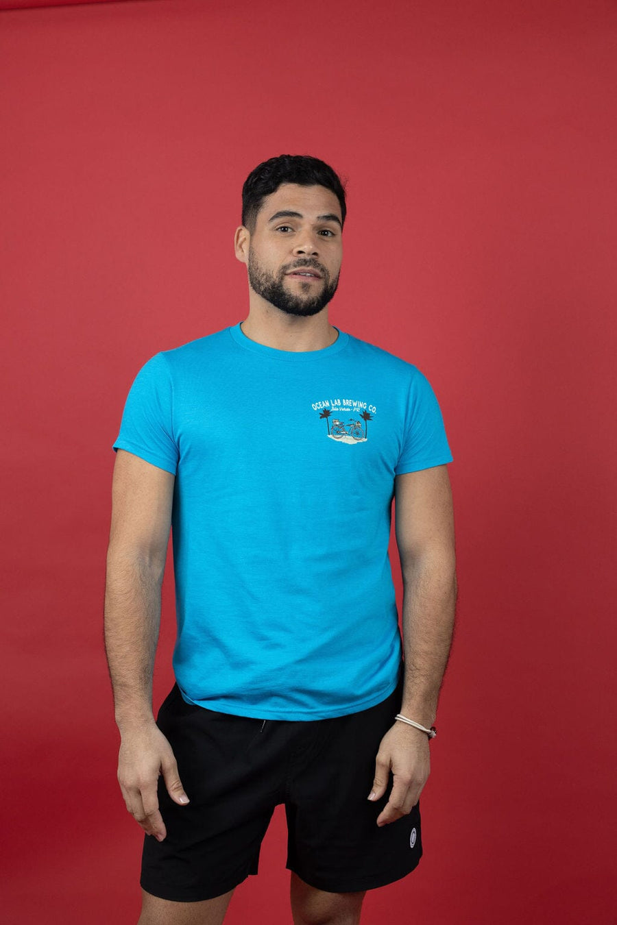 Biker Bar Short Sleeve T-Shirt- Heather Turquoise