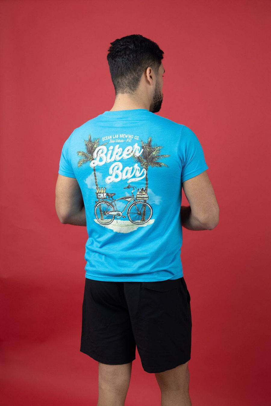 Biker Bar Short Sleeve T-Shirt- Heather Turquoise