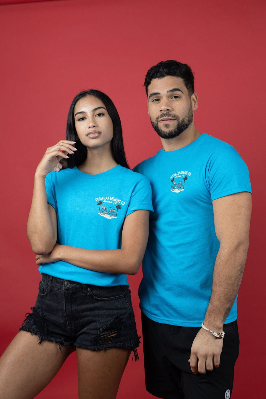 Biker Bar Short Sleeve T-Shirt- Heather Turquoise