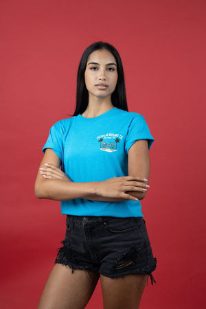 Biker Bar Short Sleeve T-Shirt- Heather Turquoise