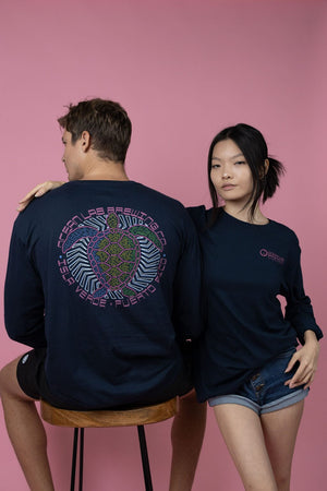 Retro Turtle Long Sleeve T-Shirt - Midnight