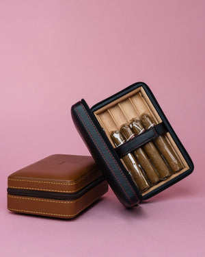 Leather Cigar Zipper Case