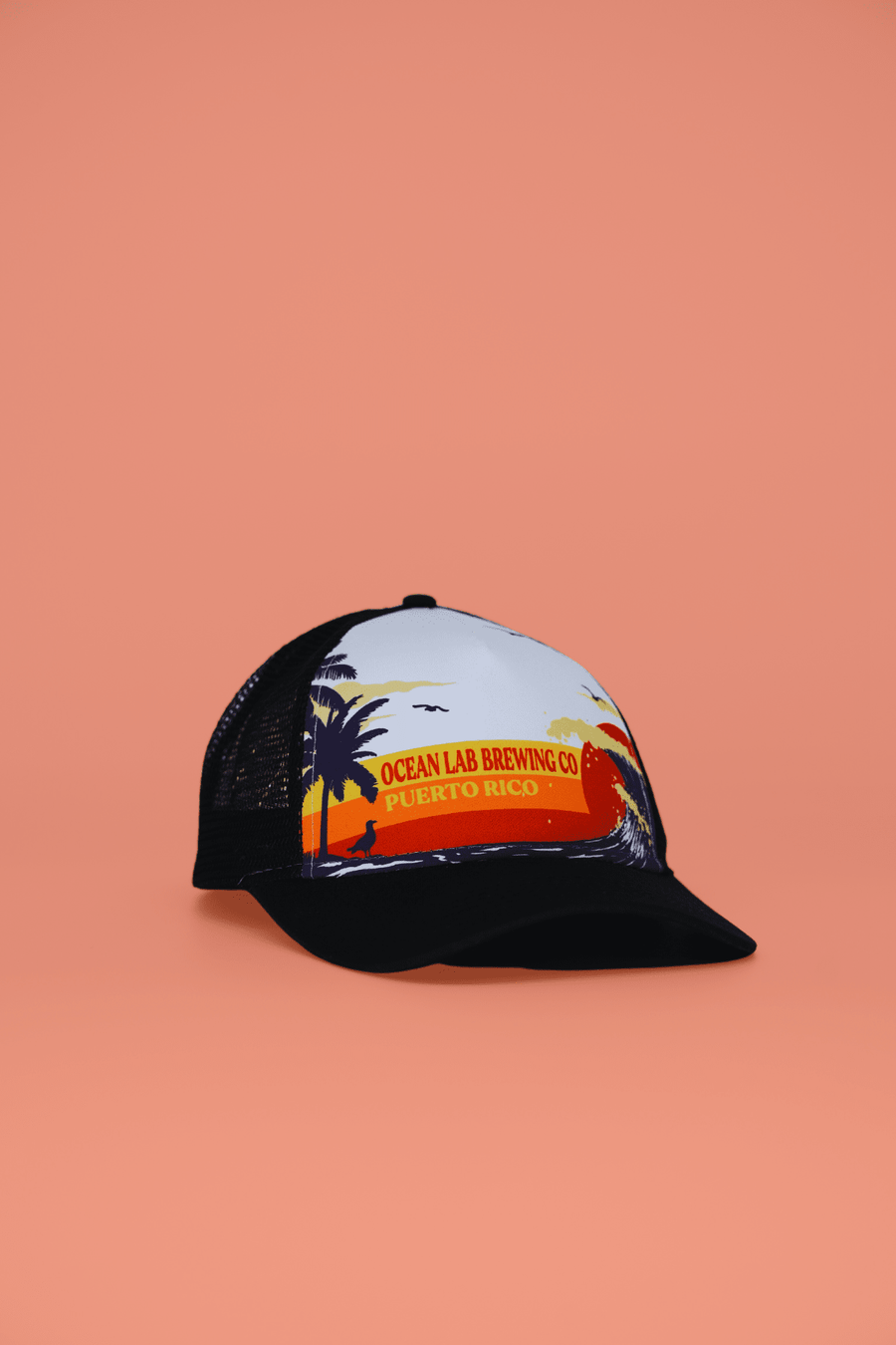 Ocean Wave Mesh Cap - Black