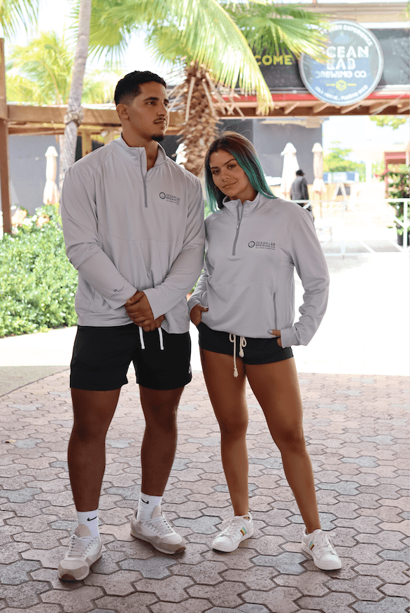 Athletic Zip Pullover - White